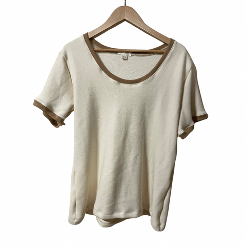 Scoop Neck Short Sleeve Top- Organic Cotton and Wool-
