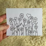 Hearts & Petals - paint your own- Blank Greeting Card