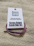 Naturally Dyed Organic Cotton and Rubber Elastic Hair Ties - Cochineal-Hollyhock-Madder