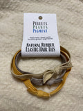 Naturally Dyed Organic Cotton and Rubber Elastic Hair Ties - Cosmos-Marigold-Walnut