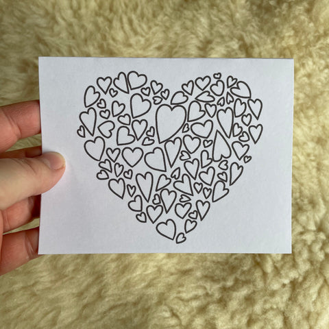Hearts in a Heart - paint your own- Blank Greeting Card