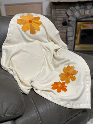 Naturally Dyed Flowers - Appliquéd Collab Cloth Blanket