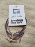 Naturally Dyed Organic Cotton and Rubber Elastic Hair Ties - Cochineal-Hollyhock-Madder