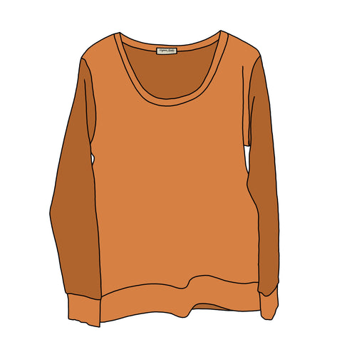 Scoop Neck French Terry Sweatshirt - Women’s Clothing - Made to Order