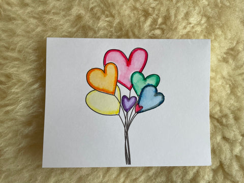 Heart Balloons - Greeting Card