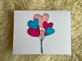 Heart Balloons - Greeting Card