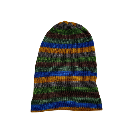 Small Beanie - Green Rainbow