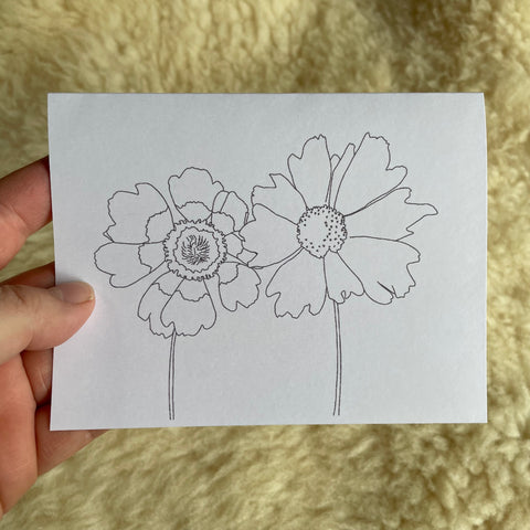 Coreopsis Set- paint your own- Blank Greeting Card
