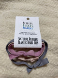 Naturally Dyed Organic Cotton and Rubber Elastic Hair Ties - Cochineal-Hollyhock-Madder