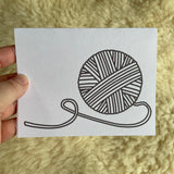 Yarn Ball - paint your own- Blank Greeting Card