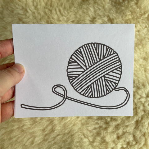 Yarn Ball - paint your own- Blank Greeting Card
