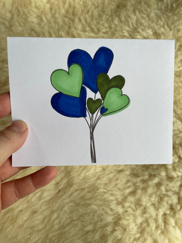 Heart Balloons - Greeting Card