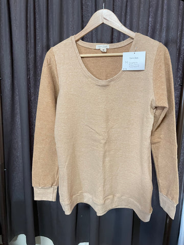 Scoop Neck French Terry Sweatshirt - Women’s Clothing - Medium