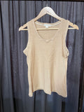 Scoop Neck Tank Top - Brown Organic Cotton - Women’s - XS