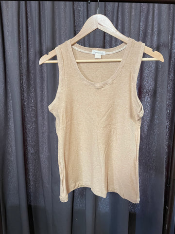 Scoop Neck Tank Top - Brown Organic Cotton - Women’s - XS