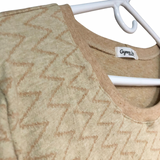 Scoop Neck Zig Zag Sweatshirt - jacquard knit - Women’s Clothing