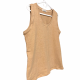 Scoop Neck Tank Top - Brown Organic Cotton - Women’s Clothing