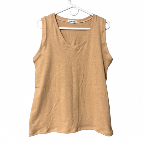 Scoop Neck Tank Top - Brown Organic Cotton - Women’s Clothing